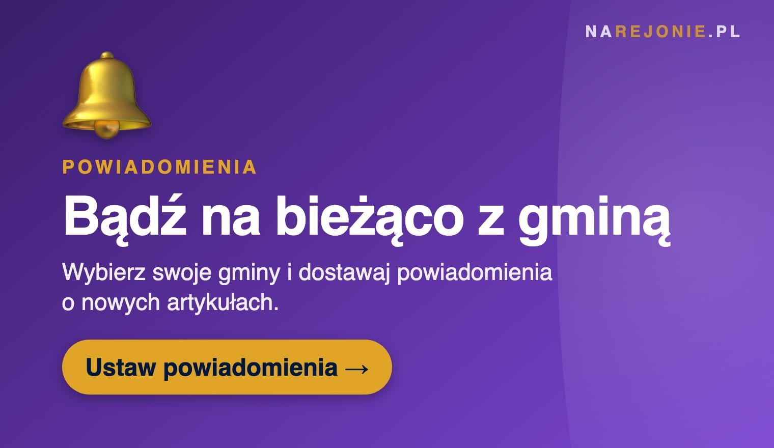 Powiadomienia — bądź na bieżąco z gminą